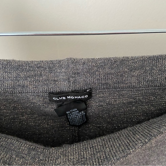 Club Monaco Silver Metallic Wool Leggings in Grey Blue size Medium Knit Ribbed - Picture 6 of 12